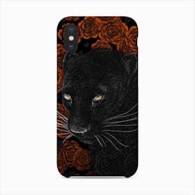 Panther In Roses Phone Case