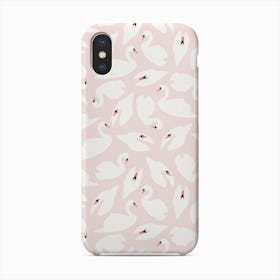 White Swan Pattern On Pink Phone Case