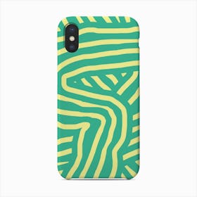 Yellow Green Striped Abstract Phone Case
