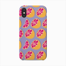 Grapefruit Pattern On Pastel Purple Phone Case
