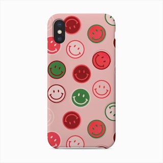 Smiley Faces In Pink And Green Phone Case