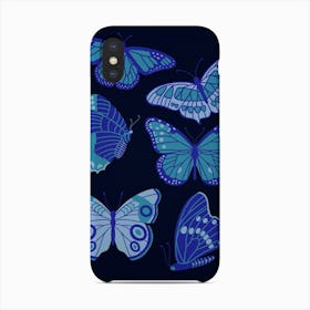 Texas Butterflies   Blue On Navy Phone Case