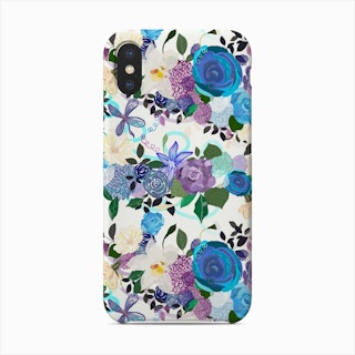 Blue And Purple Colored Roses Phone Case