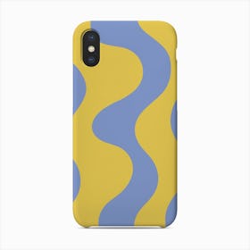 Wavy Land 5 Blue And Lime Phone Case