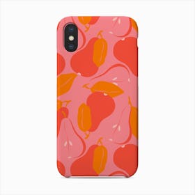 Pattern With Vibrant Pears On Bright Pink Phone Case