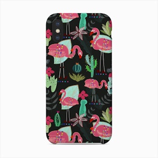 Flamingo And Cactus Phone Case