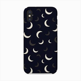 Shining Golden And White Colored Moon Night Life Pattern Phone Case