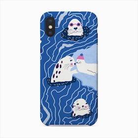 White Seals Diving In The Sea Phone Case