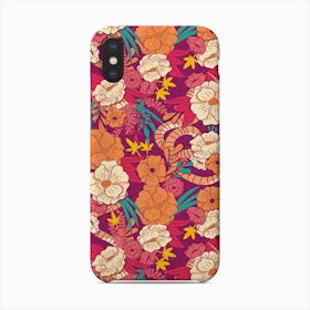 Flower And Floral Pattern With Orange And Pink Decoration Phone Case
