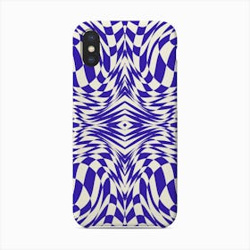 Blue Warped Checker 2 Phone Case