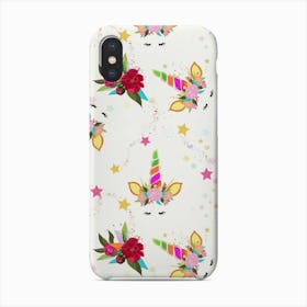 Magical Unicorn Colorful Shining Pattern With White Background Phone Case
