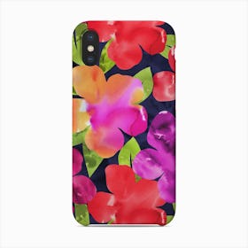 Navy Inky Floral Phone Case