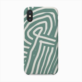 Sage Green Striped Abstract Phone Case