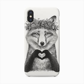 Fox With Heart Phone Case