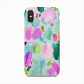 Watercolour Abstract Palette Acid Pink Green Phone Case