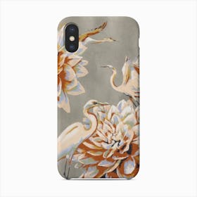Cranes And Lilies Phone Case