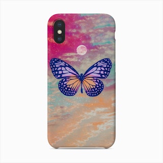 Sparkly Purple Butterfly Moon Collage Phone Case