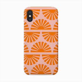 Geometric Pattern Orange And Pink Sunrise Phone Case