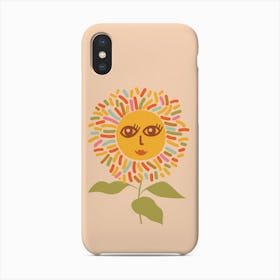 Sunflower Opened Eyes Peachy Boho Phone Case
