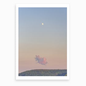 Forest Cloud Moon Art Print