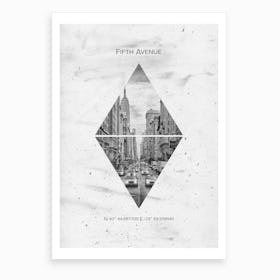 New York City Fifth Avenue Coordinates Art Print