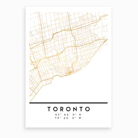 Toronto Canada City Street Map Art Print