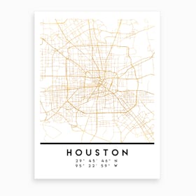 Houston Texas City Street Map Art Print