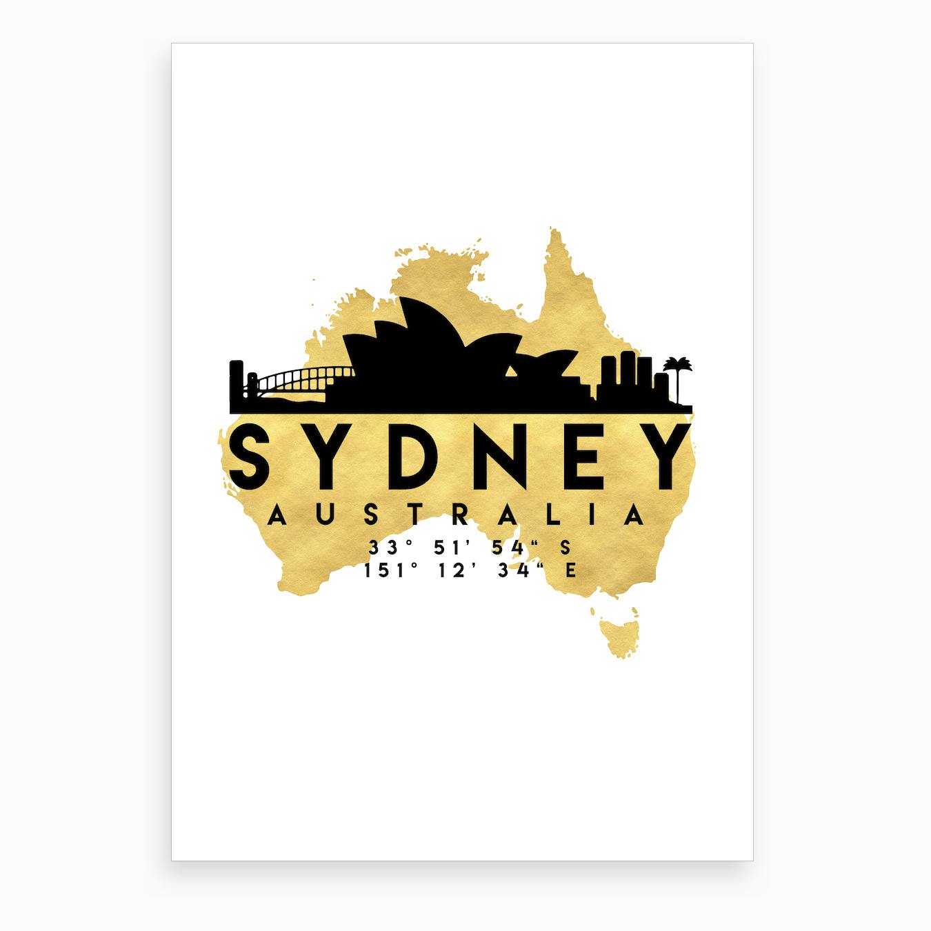City Skyline Print Sydney City Map Sydney Canvas Sydney Australia Sydney Map Print Map of Sydney Sydney Map Poster