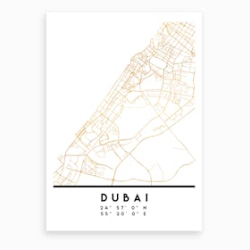 Dubai UAE City Street Map Art Print