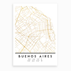 Buenos Aires City Street Map Art Print