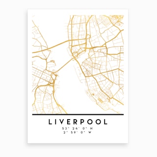 Liverpool England City Street Map Art Print