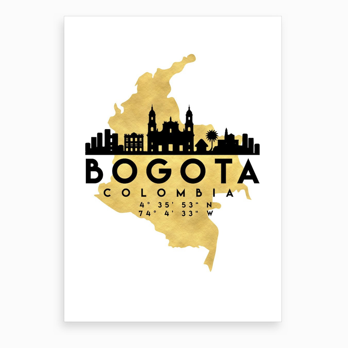 Bogota Colombia Silhouette City Skyline Map Art Print By Deificus Fy Bogota Colombia Silhouette City Skyline Map Art Print By Deificus Fy