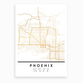 Phoenix Arizona City Street Map Art Print