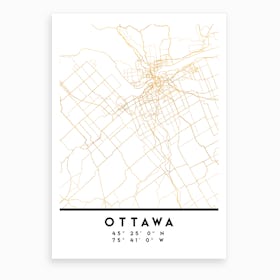 Ottawa Canada City Street Map Art Print