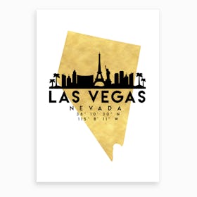 Las Vegas Nevada Silhouette City Skyline Map Art Print