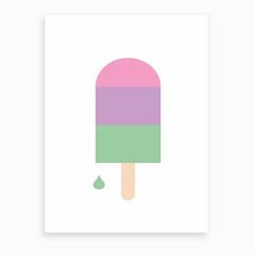 Raspberry Mint Popsicle Art Print