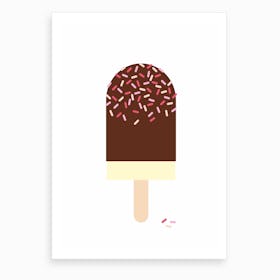 Chocolate Vanilla Popsicle Art Print