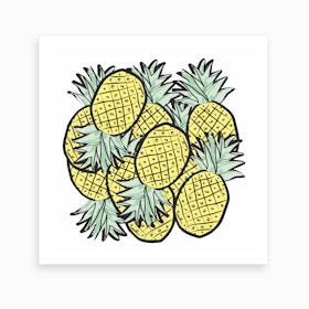 Cuddling Pineapples Art Print