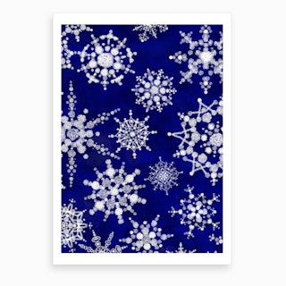 Snowflakes Floating through the Sky Art Print