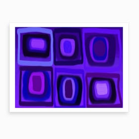 Violets in Blue Windows Art Print