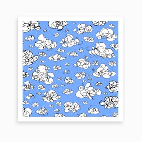 Silly Doodle Clouds Art Print