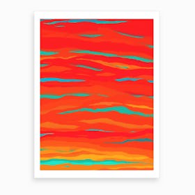 Ripped Turquoise Sunset Sky Art Print