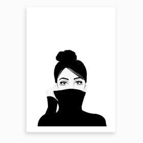 Girl in Turtleneck Art Print