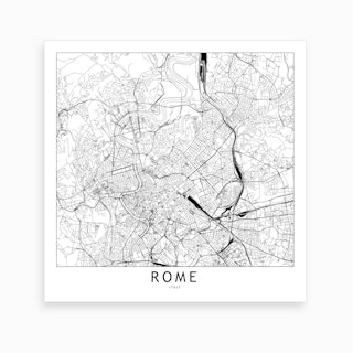 Rome Map Art Print I