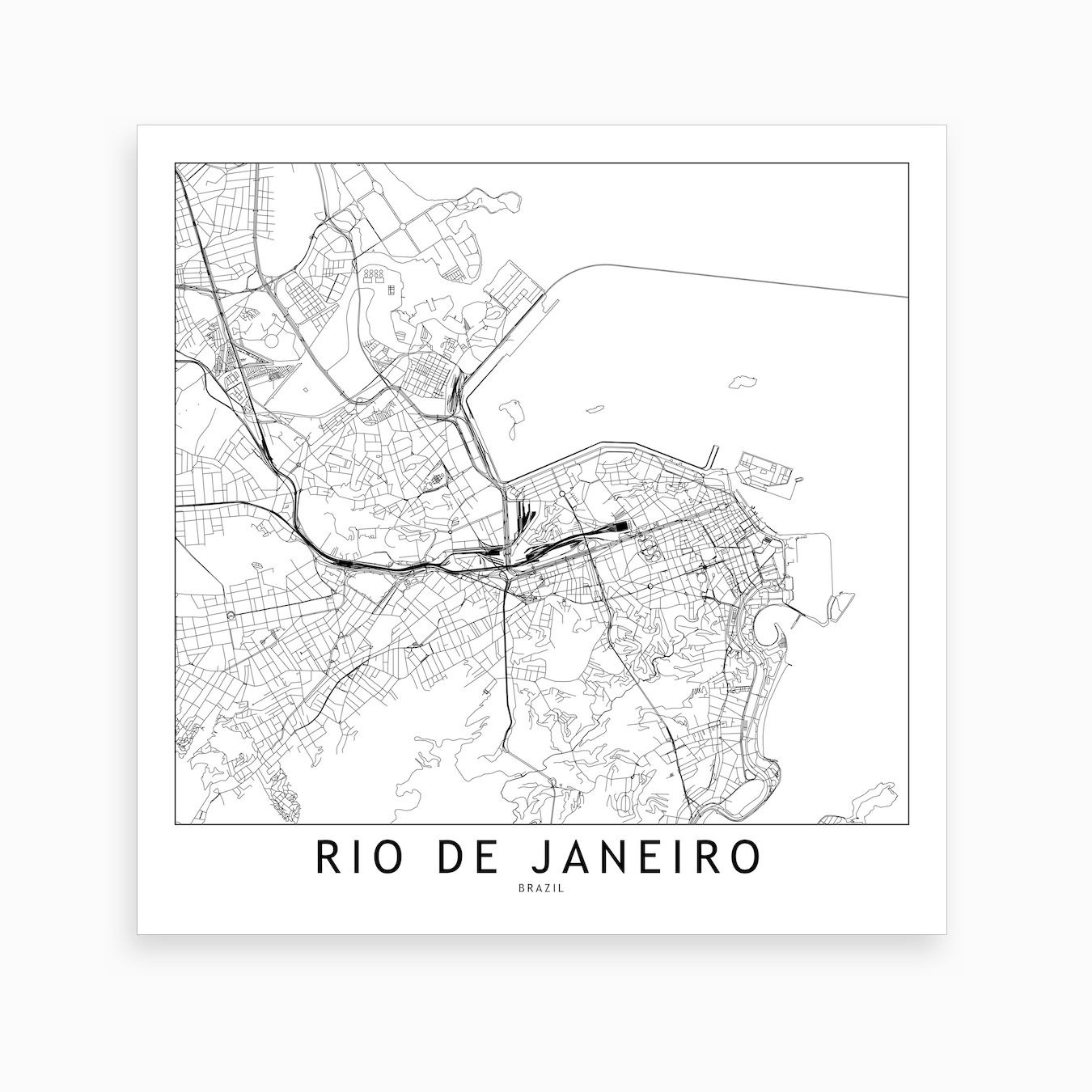 Rio De Janeiro Map Art Print By Multiplicity Fy