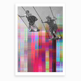 Swing with Glitch Art Print