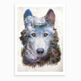 Surreal Wolf Art Print