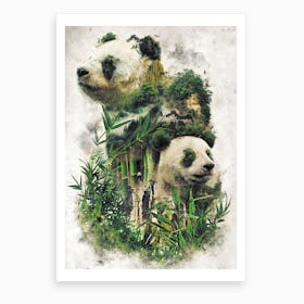 Surreal Panda Art Print