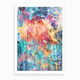 Splatter Skull Art Print