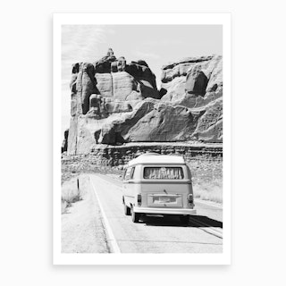 Road Trip BW Art Print